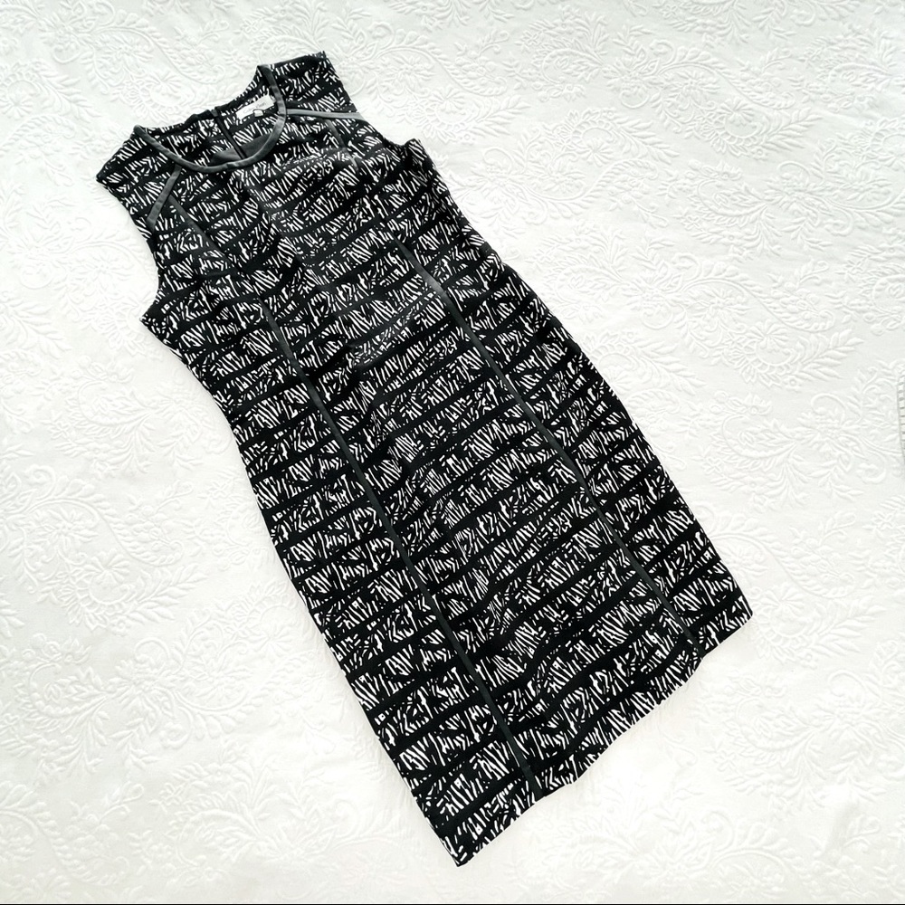 NWT Calvin Klein Black White Multi Sheath Dress